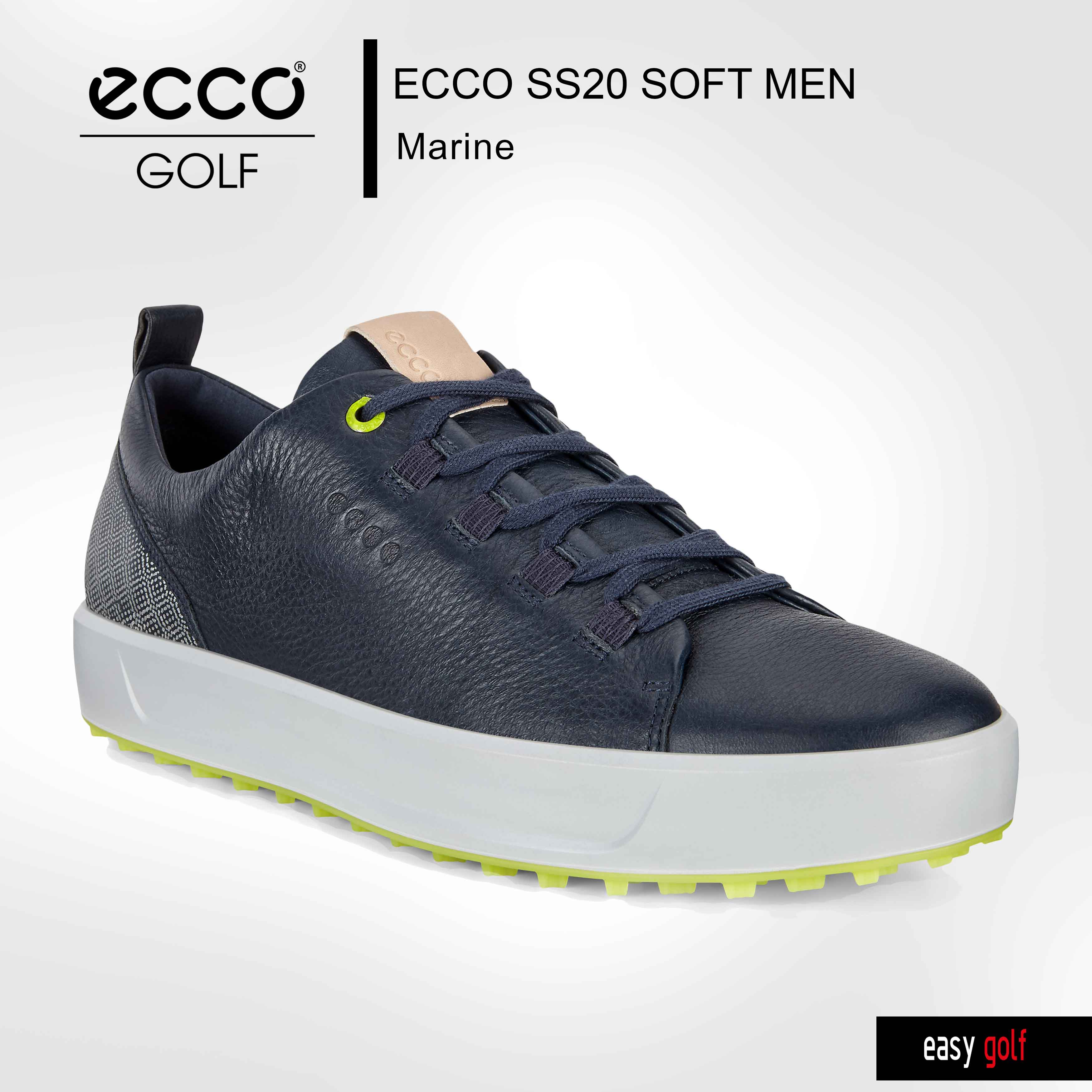 ECCO GOLF รองเท้ากอล์ฟผู้ชาย รองเท้ากีฬาชาย Golf Shoes รุ่น SS20 SOFT MEN สี Marine