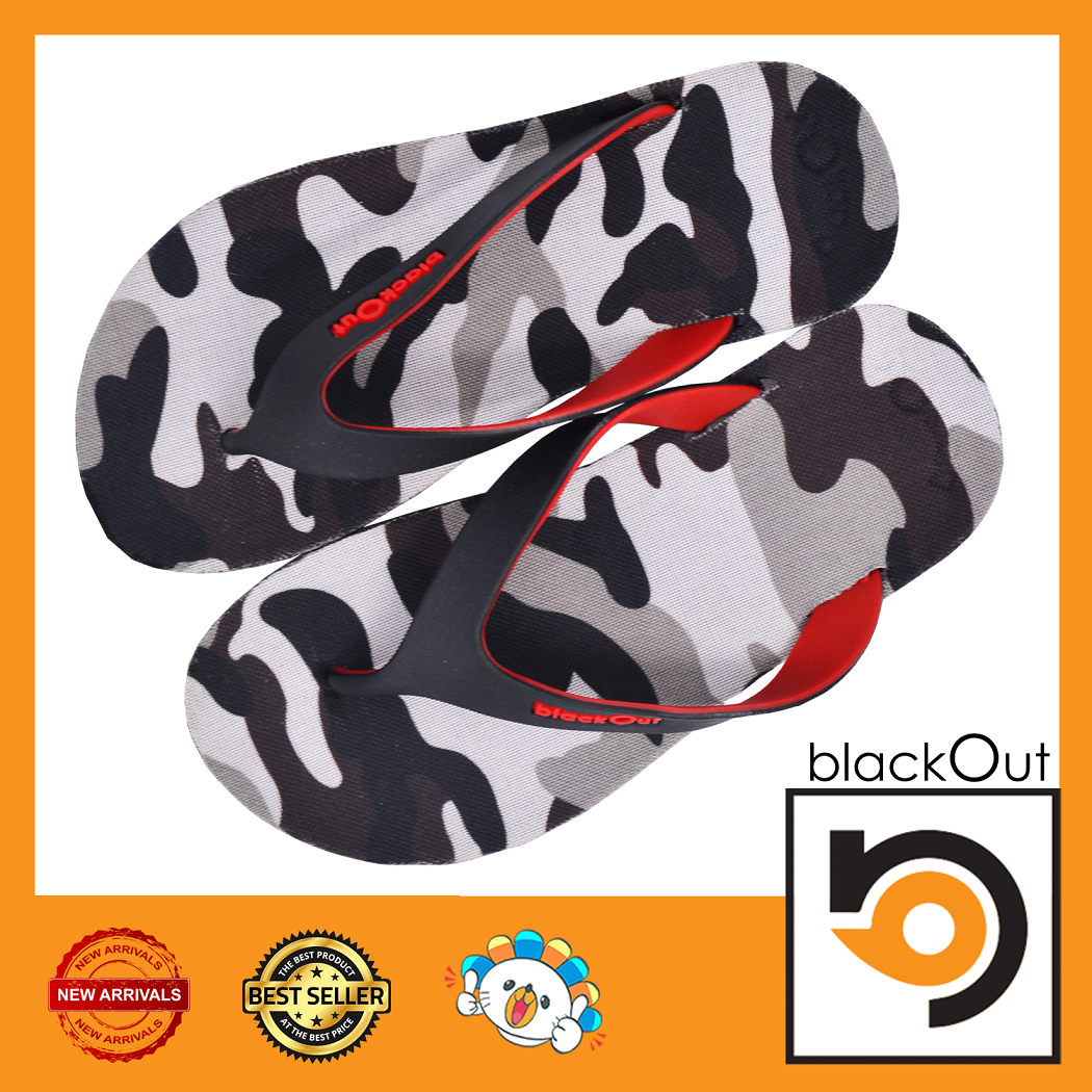 Blackout Flipper / แตะหนีบทหารน้ำตาล(หูแดงดำ) ราคา 282 บาท*ส่งฟรี