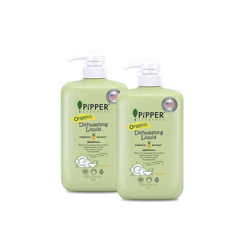 PiPPER STANDARD ผลิตภัณฑ์ล้างจานธรรมชาติ กลิ่นซีตรัส แบบขวด 900 มล. แพ็คคู่ : DWCT900(90710106) = 2 ราคา 336 บาท*ส่งฟรี