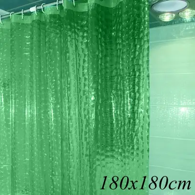 1.8 1.8m Waterproof 3D Thickened Bathroom Bath Shower Curtain White (6)