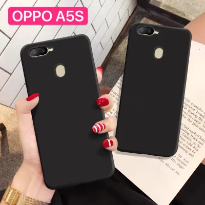 [ส่งจากไทย] Case OPPO A5S / A12 เคสโทรศัพท์ออฟโบ้ a5s เคสนิ่ม tpu เคสสีดําสีแดง เคสซิลิโคน Oppo A5sสวยและบางมาก
