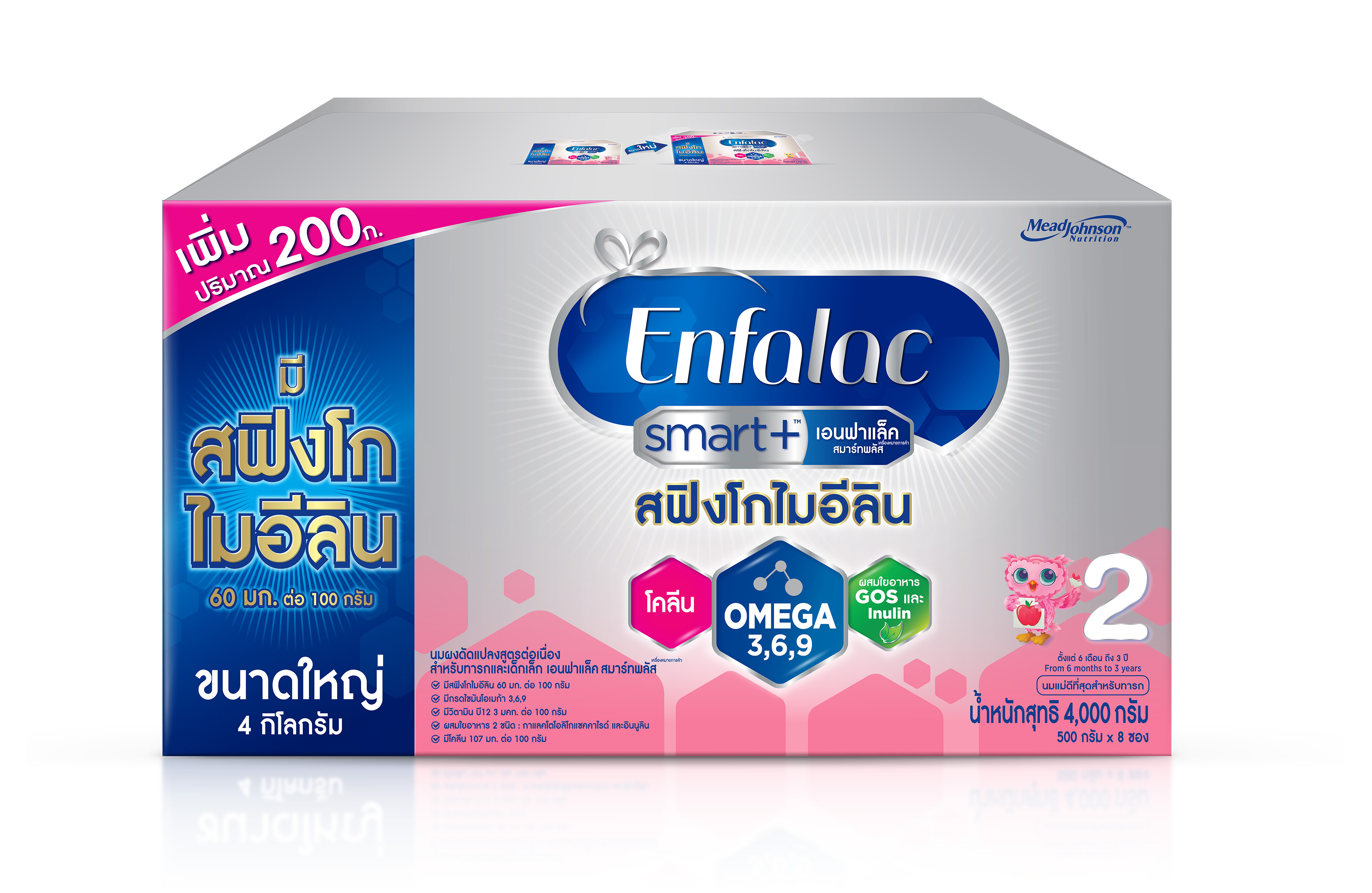 นม เอนฟา แล็ค สมาร์ทพลัส นม สูตร 2 นมผง เด็ก ขนาด 4000 กรัม Enfa lac Smart+ 2 Milk Powder 4000 grams นมผง เด็ก แรกเกิด ราคา 1,660 บาท*ส่งฟรี