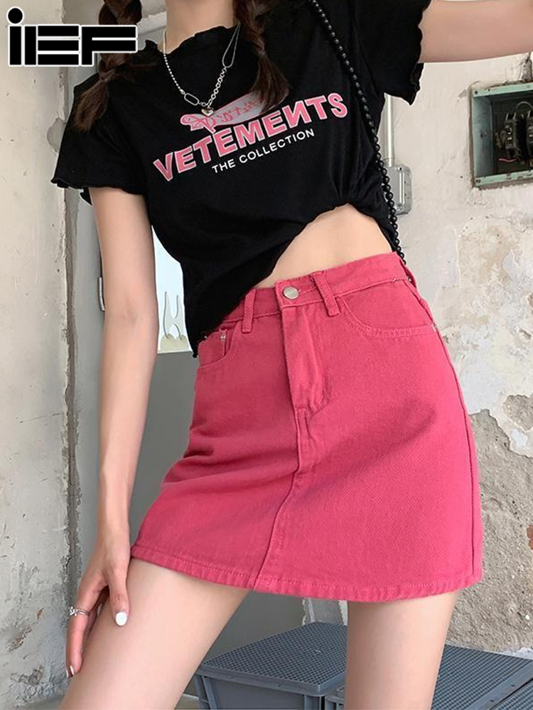 IEF denim skirt, cowgirl skirt from Japanese short skirt, hip skirt with all dresses, pink skirt, 2024 ราคา 153 บาท*ส่งฟรี