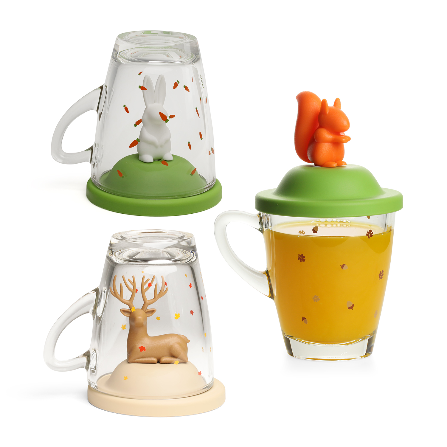 Animal Forest Mug Set - เซ็ตแก้วพร้อมฝาปิด เซ็ตสัตว์ต่างๆ (3 ใบ/เซท) , แก้วน้้ำ, แก้วมัค ราคา 720 บาท*ส่งฟรี