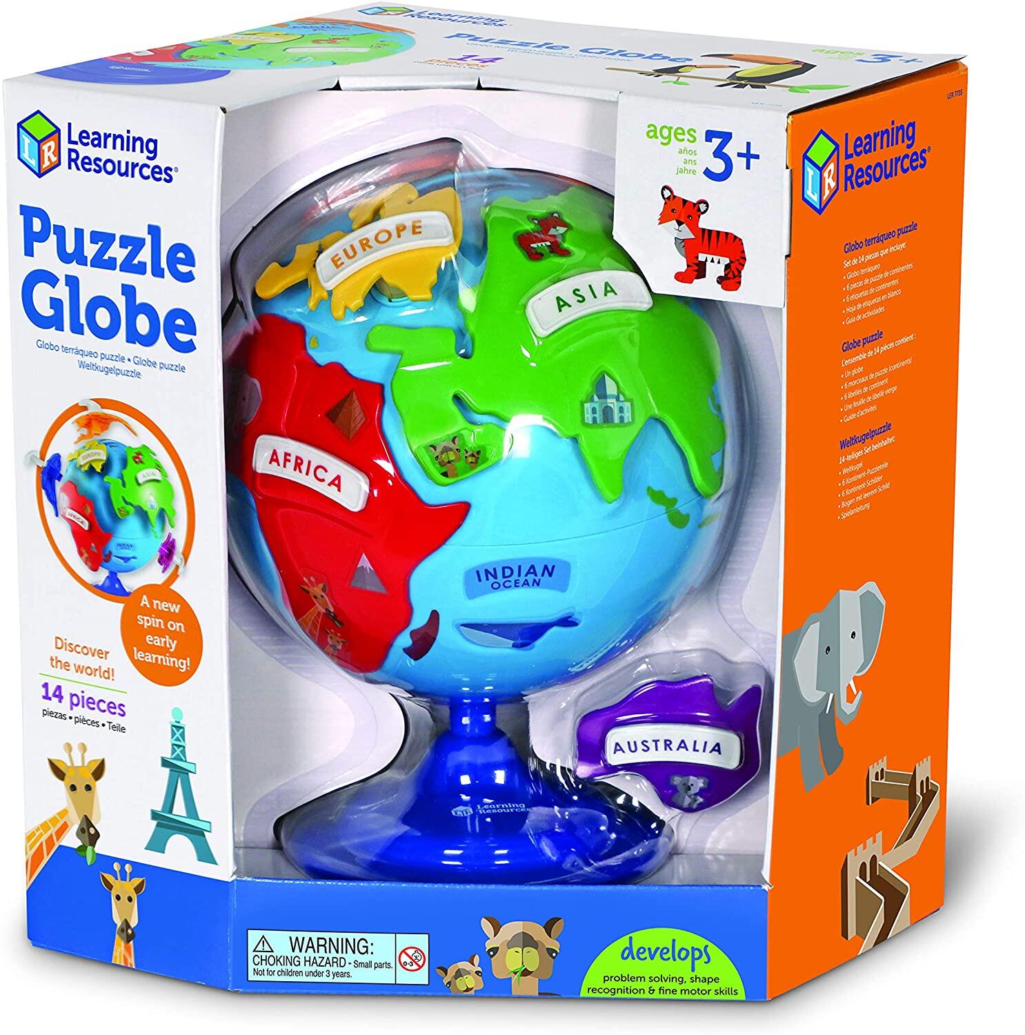 Learning Resources, Puzzle Globe เสริมพัฒนาการด้านภูมิศาสตร์ ลูกโลกถอดประกอบสำหรับเด็ก ของเล่นเด็ก 3 ปีขึ้นไป