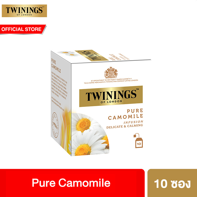 ทไวนิงส์ เพียว คาโมมาย ชนิดซอง 10 ซอง Twinings Pure Camomile Tea 10's ราคา 135 บาท*ส่งฟรี
