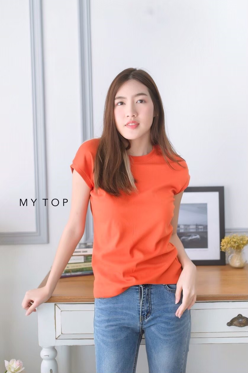 T-Shirtnista My top เสื้อแขนล้ำ แต่งหยดน้ำด้านหลัง