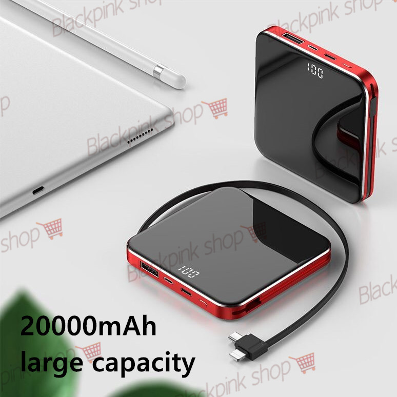 แบตสำรองมินิ Power Bank 20000mAh เพาเวอร์แบงค์ใช้ได้กับโทรศัพท์วัตถุประสงค์ทั่วไปใช้ง่ายพกพาสะดวกพกขึ้นเครื่องได้ Quick Charge 2.0