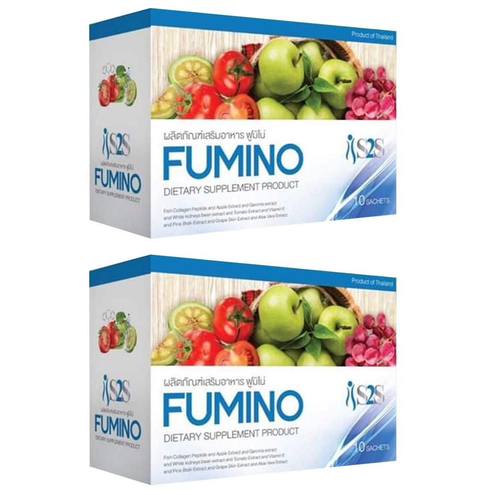 ส่งฟรี  ของแท้!! FUMINO by S2S ฟูมิโน่ ดีท็อกซ์ธรรมชาติ ผสมคอลลาเจน ช่วยขับถ่าย ลดพุง บำรุงผิว บรรจุ กล่องละ 10 ซอง (2 กล่อง)