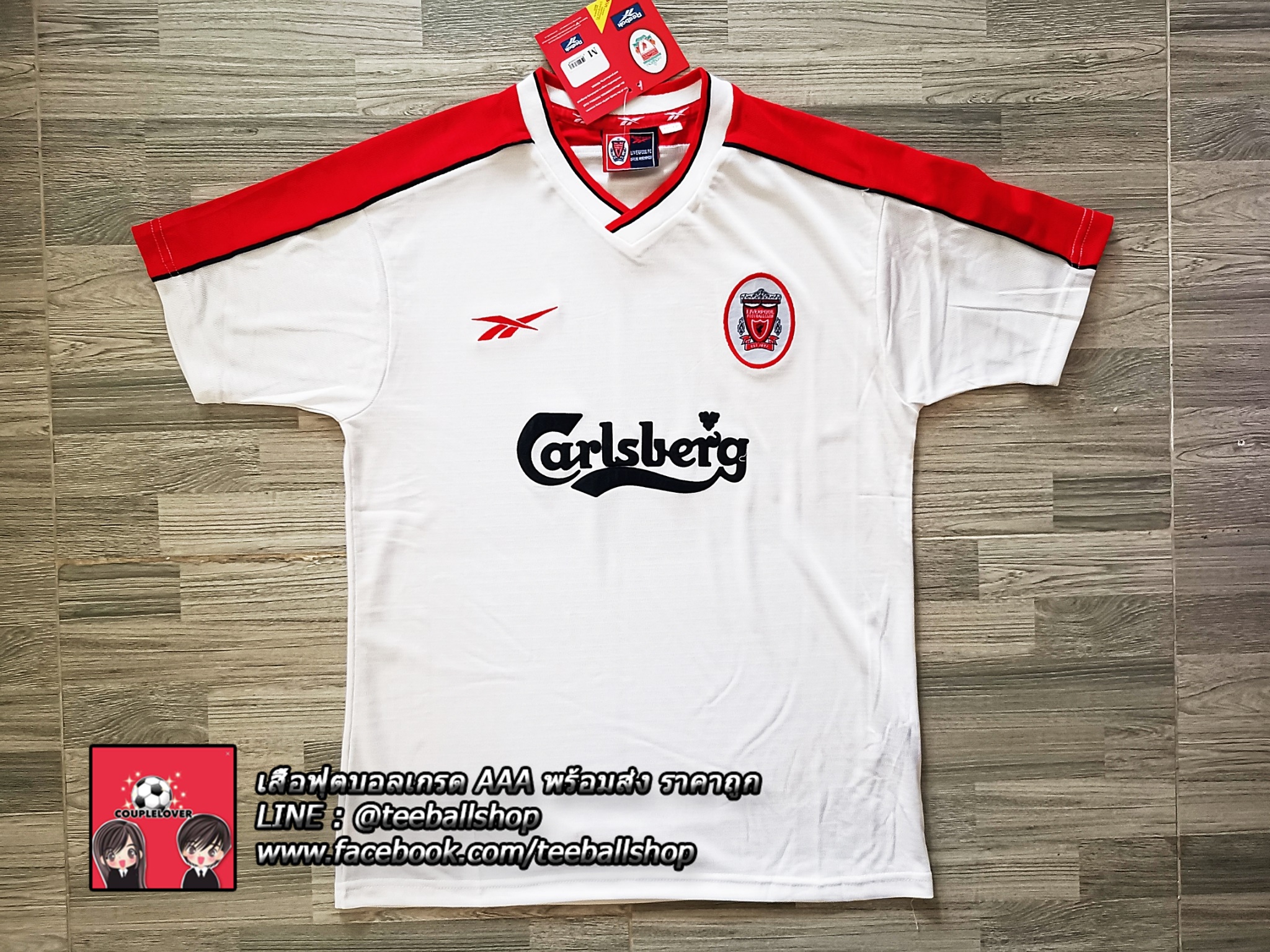 เสื้อฟุตบอลย้อนยุคลิเวอร์พุล ชุดเยือน ปี 1998/1999 เกรดแฟนบอล Liverpool Retro Away AAA GRADE JERSEY 1998/1999