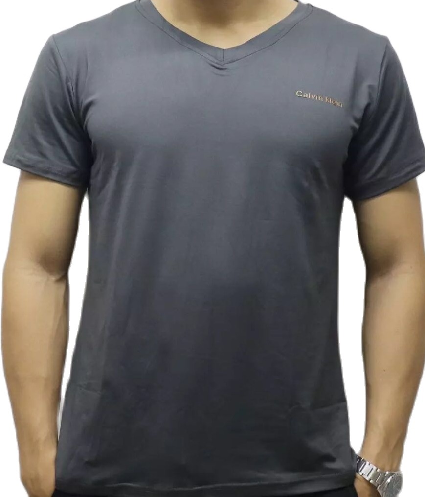 Calvin Klein V-neck sleek minimalist solid color short-sleeved Men