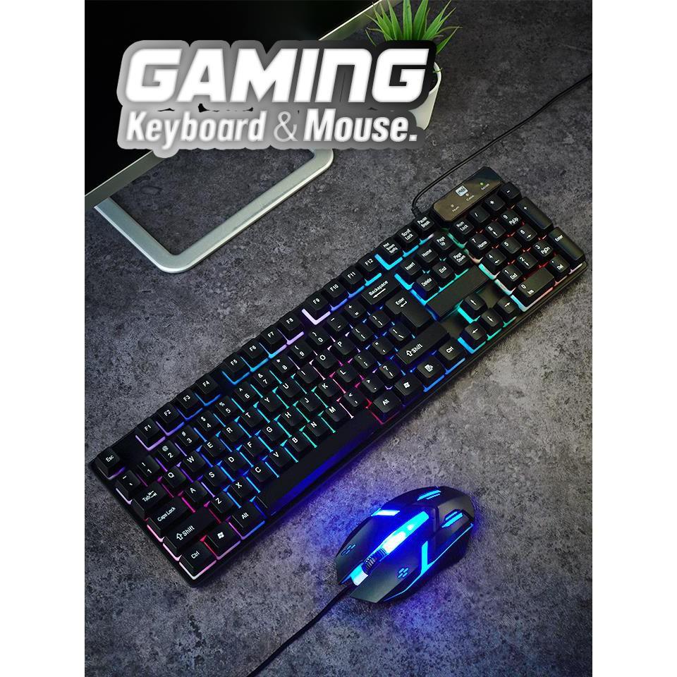 ชุดเกมมิ่ง คีย์บอร์ดเรืองแสง เมาส์มีไฟ รุ่น : CMK-188 Gaming Keyboard and Mouse Set