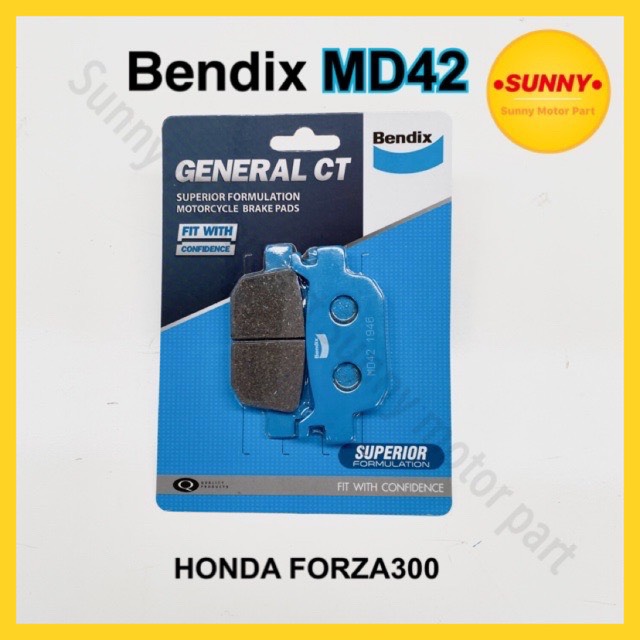 ผ้าเบรคหลัง BENDIX (MD42) แท้ สำหรับรถมอเตอร์ไซค์ HONDA FORZA300