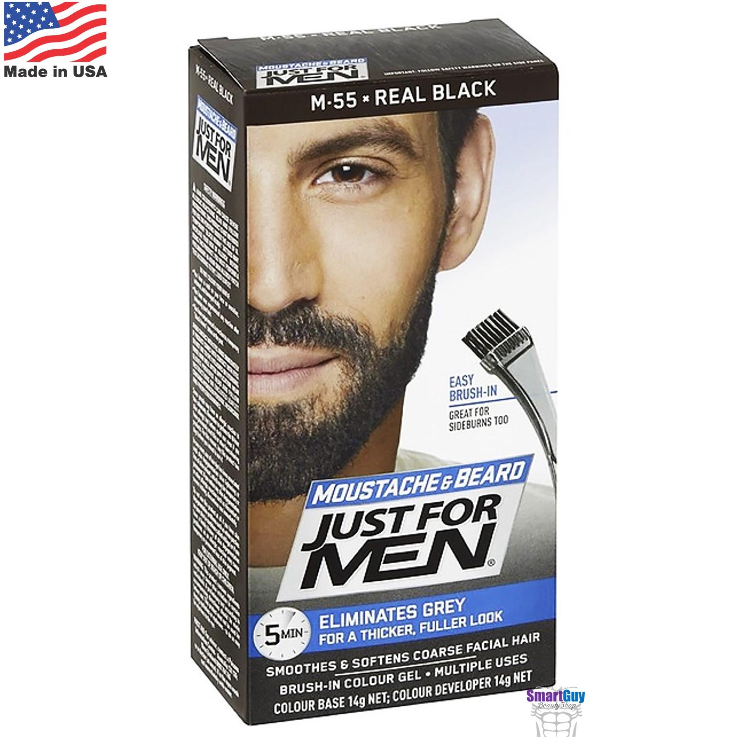 Just For Men Moustache & Beard M55 Real Black 14g. ครีมเปลี่ยนสีหนวดเคราคิ้วสำหรับผู้ชาย สินค้านำเข้าจากสหรัฐอเมริกา สีดำธรรมชาติ ราคา 1,250 บาท*ส่งฟรี