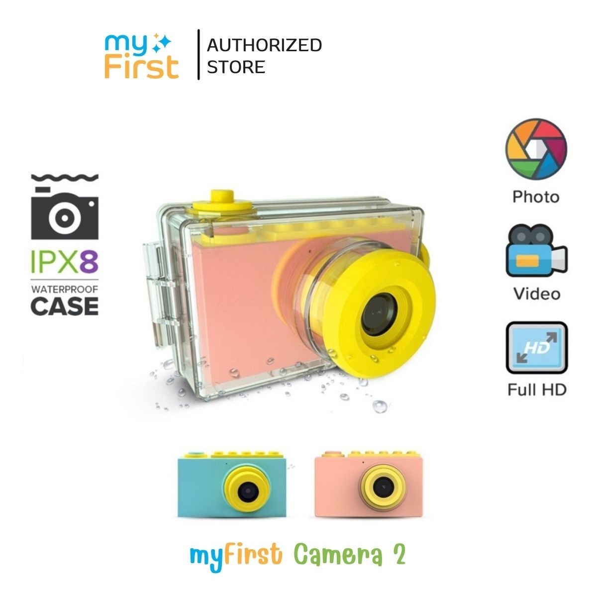 กล้องถ่ายรูป กล้องดิจิตอลมิลเลอร์เลส กล้องถ่ายภาพสำหรับเด็ก myFirst Camera 2 พร้อมเคสกันน้ำลึก 3 เมตร (รับประกันศูนย์ไทย 1 ปี) [พร้อมส่ง] ราคา 2,290 บาท*ส่งฟรี