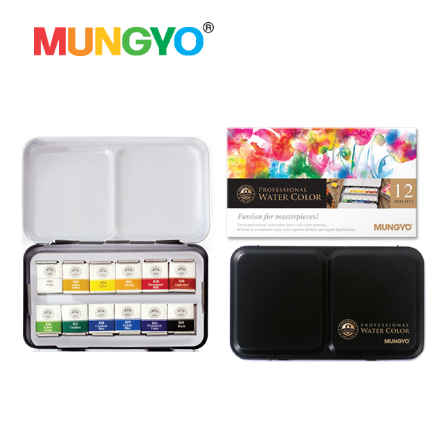 MUNGYO สีน้ำเค้ก 12 สี (WTC 12 HALF-MUNGYO)