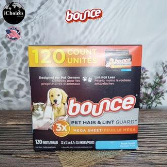 Bounce _ Dryer Sheets Pet Hair & Lint Guard, Fresh Scent แผ่นอบผ้า สำหรับกำจัดขนสัตว์เลี้ยง กลิ่นหอมสดชื่น ราคา 1,868 บาท*ส่งฟรี
