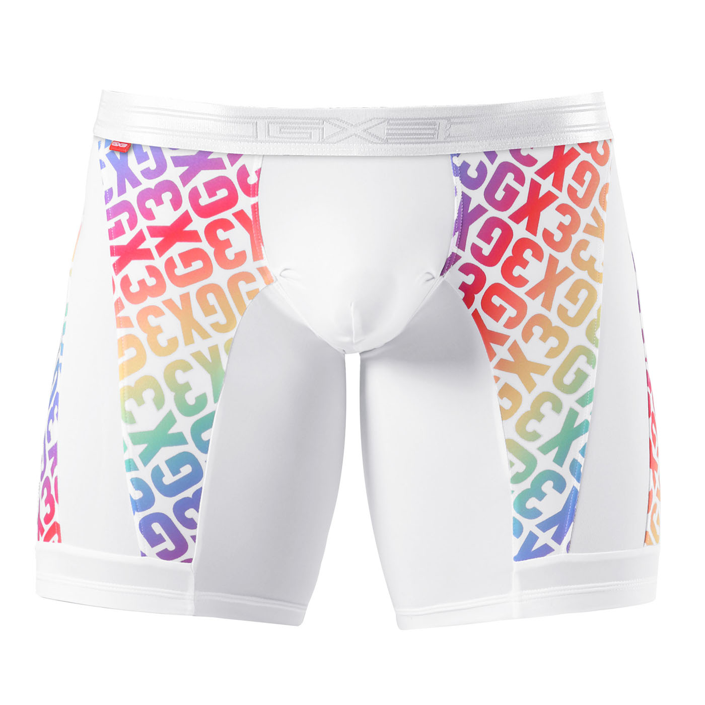 GX3 Underwear Sports Dry Pride Boxer - White/Rainbow