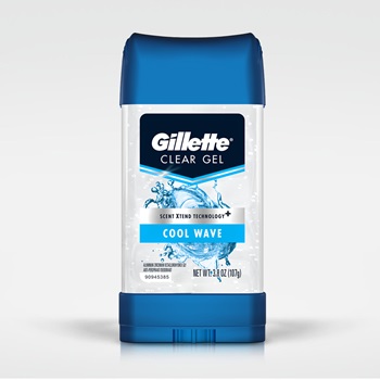 ขนาดใหญ่สุด 107 g คุ้มสุด แพคเกจใหม่ล่าสุด Gillette Clear Gel ANTIPERSPIRANT/DEODORANT  กลิ่น Cool Wave 3.8 oz ยิลเล็ต ระงับกลิ่นกาย กลิ่นเหงื่อได้อย่างมีประสิทธิภาพ