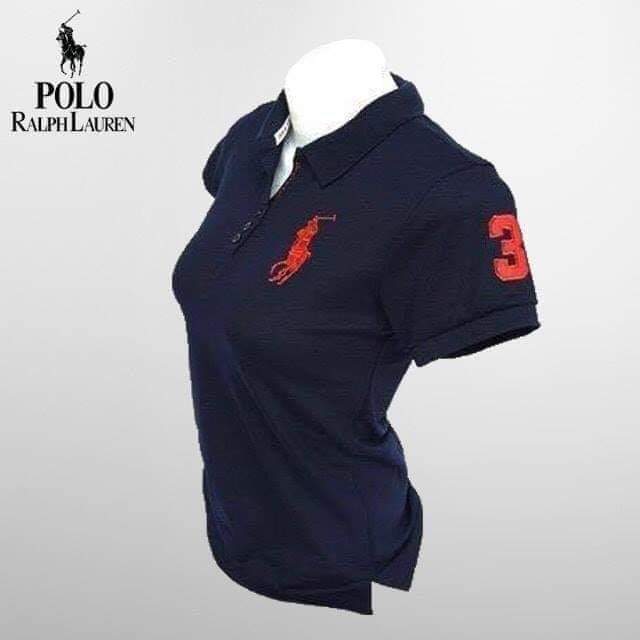 เสื้อ​โปโล​หญิง​ สีกรมปักแดง​ เสื้อคอปก​ POLO​ โปโลหญิง​