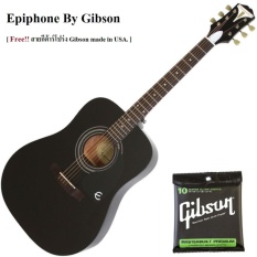 Epiphone กีต้าร์โปร่ง PRO-1 Acoustic Guitar (Ebony) แถมฟรี สายกีต้าร์โปร่ง Gibson USA.