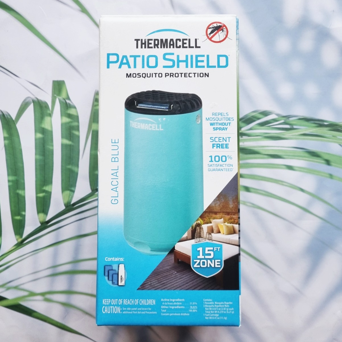 เทอมาเซล เครื่องไล่ยุง และแมลง แบบพกพา ไร้กลิ่น ไร้ควัน PATIO SHIELD Mosquito Protection 15ft Zone Scent Free Repels Mosquitoes Without Spray, Glacial Blue Model. MRPSB (THERMACELL®) ราคา 1,779 บาท*ส่งฟรี