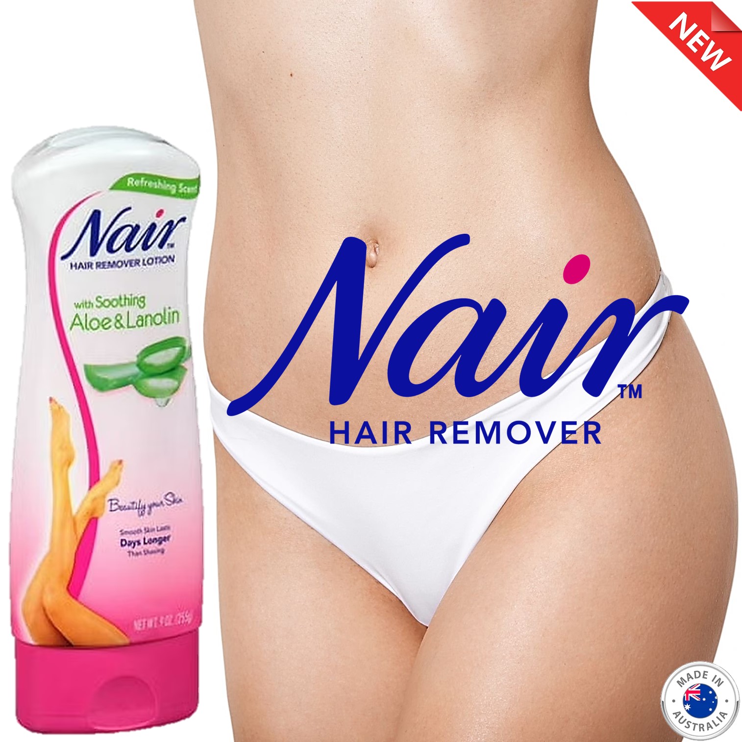 Nair Hair Remover Lotion With Soothing For Legs&Body Aloe&Lanolin 255g ผลิตภัณฑ์กำจัดขนบริเวณร่างกายสูตรอ่อนโยนจากสารสกัดธรรมชาติสินค้านำเข้าจากต่างประเทศพร้อมส่ง ราคา 745 บาท*ส่งฟรี