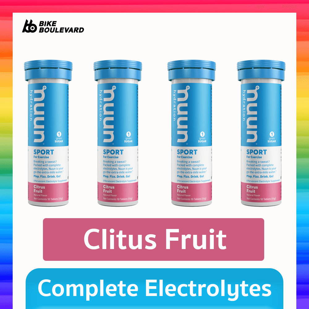 Nuun Hydration เครื่องดื่มเกลือแร่ผงอัดเม็ดละลายน้ำ กลิ่นซิตรัส ฟรุต  4 หลอด Citrus Fruit น้ำตาลเพียง 1 กรัม เหมาะสำหรับนักกีฬา