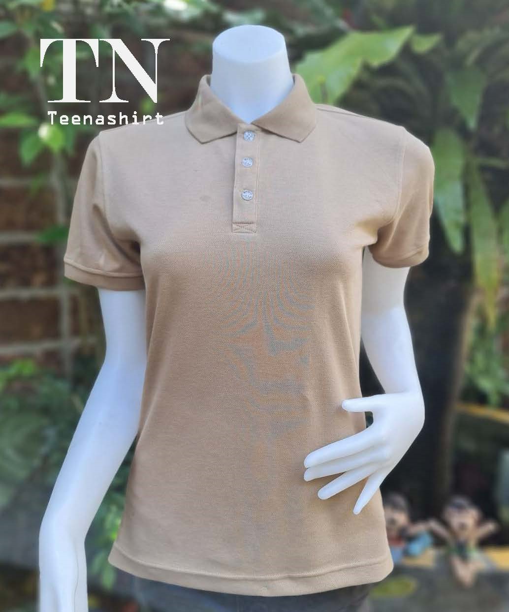 TNP fashion เสื้อโปโล สีโอวัลติน เนื้อผ้า DRY-TECH คอปก แขนจั๊ม (หญิง) ราคา 120 บาท*ส่งฟรี