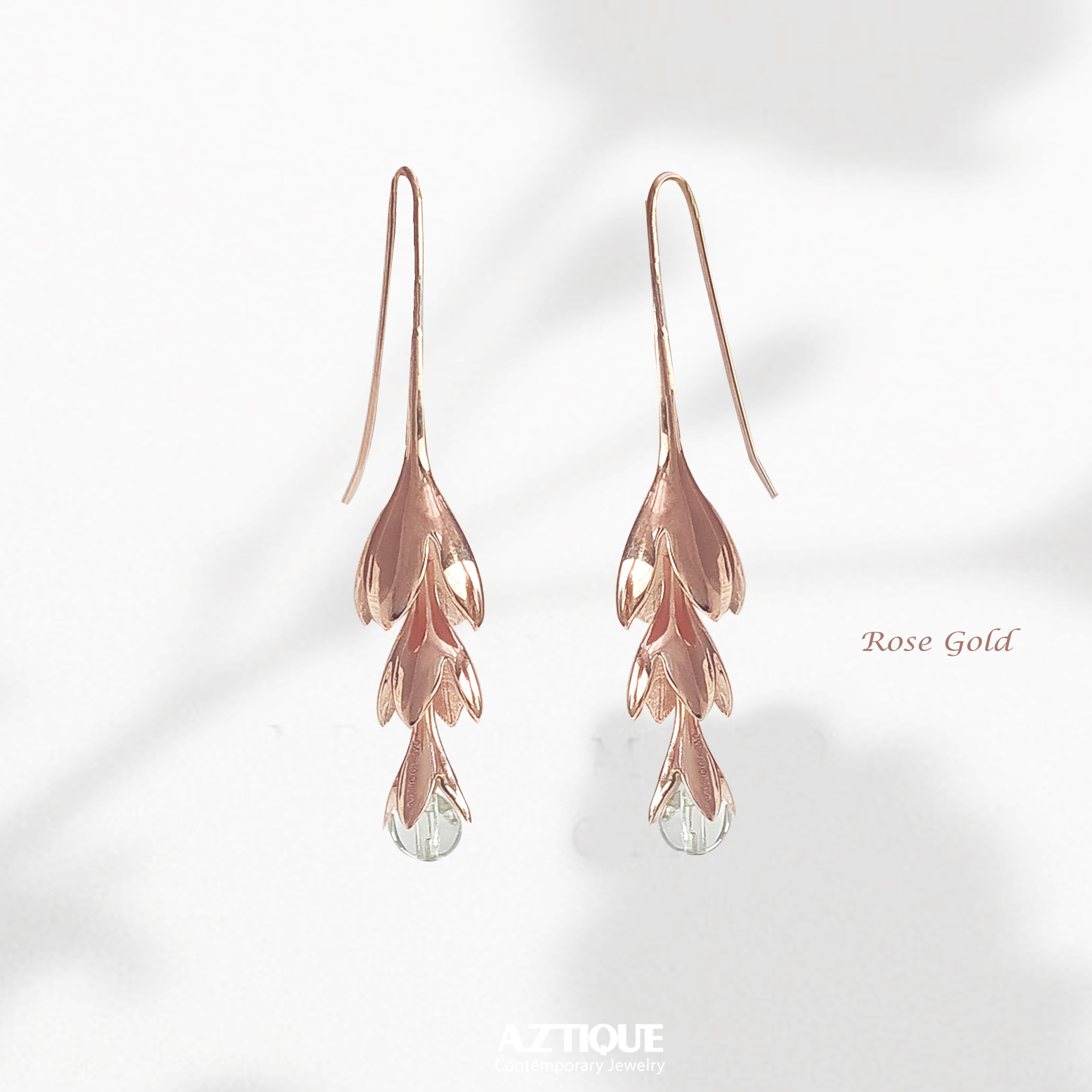 Aztique earrings silver genuine gemstone water drop earrings hold Morning Dew C wall Metz transparent Clear Quartz Earrings Jewelry Gifts MD ราคา 3,200 บาท*ส่งฟรี