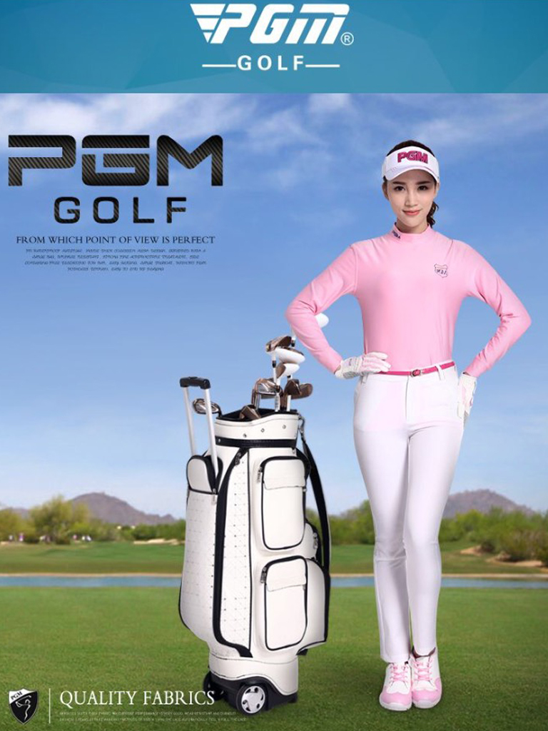 PGM Golf Clothes เสื้อกอล์ฟผู้หญิง คอเต่าแขนยาว อบอุ่น เสื้อยืดระบายอากาศ มีสีขาว/สีดำให้เลือก YF033