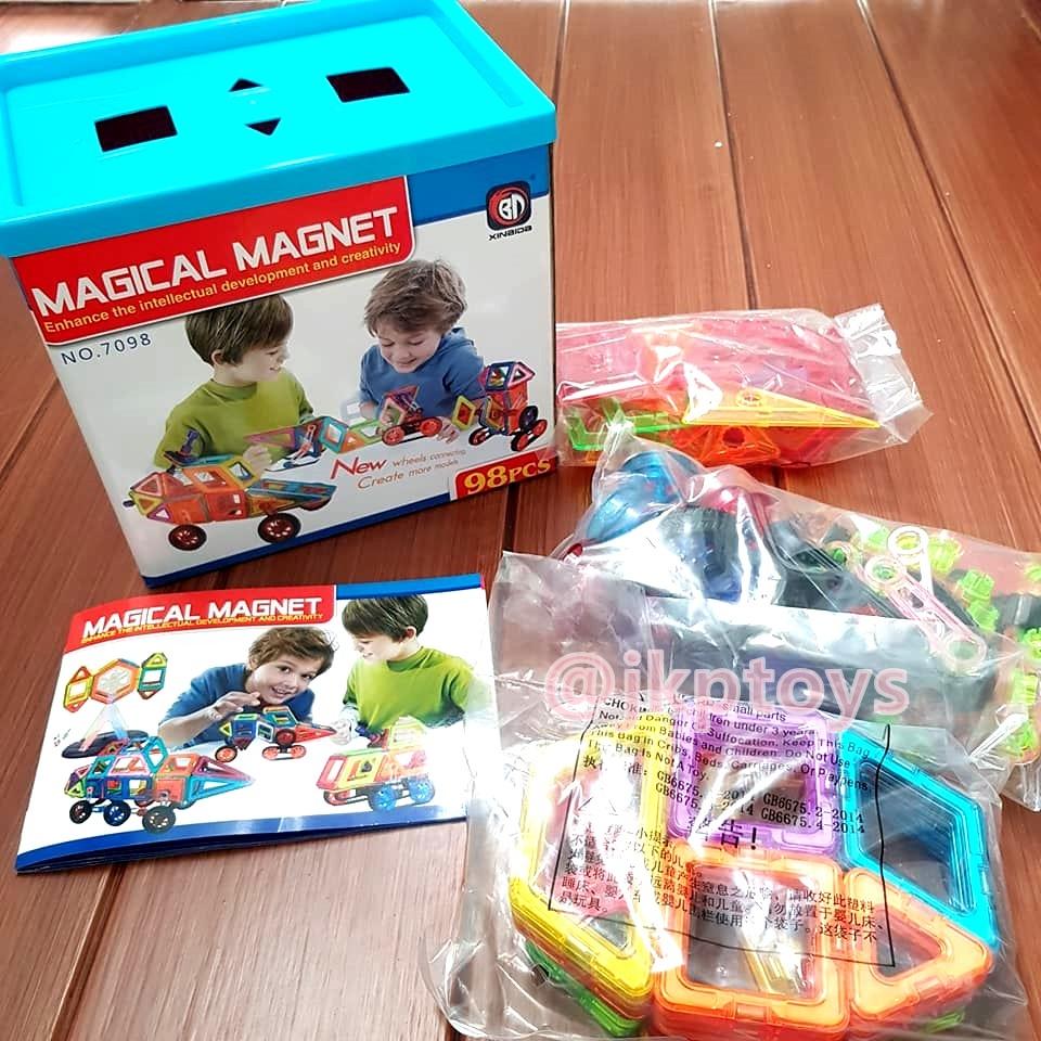 Todds & Kids Toys ของเล่นเสริมพัฒนาการ Magical Magnet ตัวต่อเเม่เหล็ก 98 ชิ้นมีล้อ