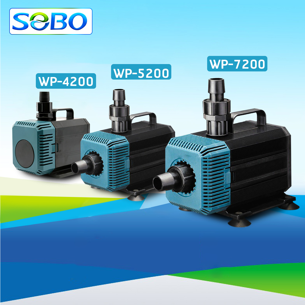 SOBO รุ่น WP-4200 WP-5200 WP-7200 ปั๊มน้ำตู้ปลา บ่อปลา ทำน้ำพลุ น้ำตก บ่อปลา ราคา 357 บาท*ส่งฟรี