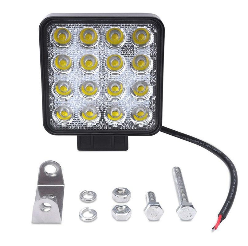 [ X2 ได้ 2 โคม ] ไฟสปอร์ตไลท์ ไฟรถยนต์ 48W เเสงเหลือง Yellow เเสงสว่างเเละเเสงพุ่งเเละกระจาย ไฟหน้ารถ ไฟท้าย ไฟรถมอเตอร์ไซต์ สำหรับรถยนต์ รถจักรยานยนต์ รถมอเตอร์ไซต์ รถไถ รถตู้ รถบรรทุก รถสิบล้อ เรือ บิ๊กไบค์ ATV 12V - 24V งานพรีเมี่ยม จำนวน 2 ชิ้น