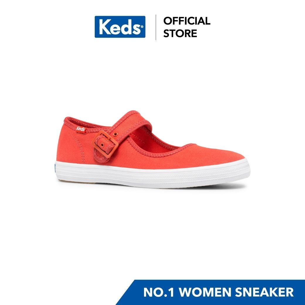 รองเท้า KEDS WF64462 CHAMPION MJ ORGANIC CANVAS/RED รองเท้าผ้าใบผู้หญิง แบบสายคาด สีแดง