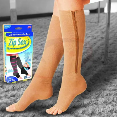 ถุงเท้ามีซิป ช่วยลดเส้นเลือดขอด ลดอาการเมื่อยล้าเท้า Zip Sox