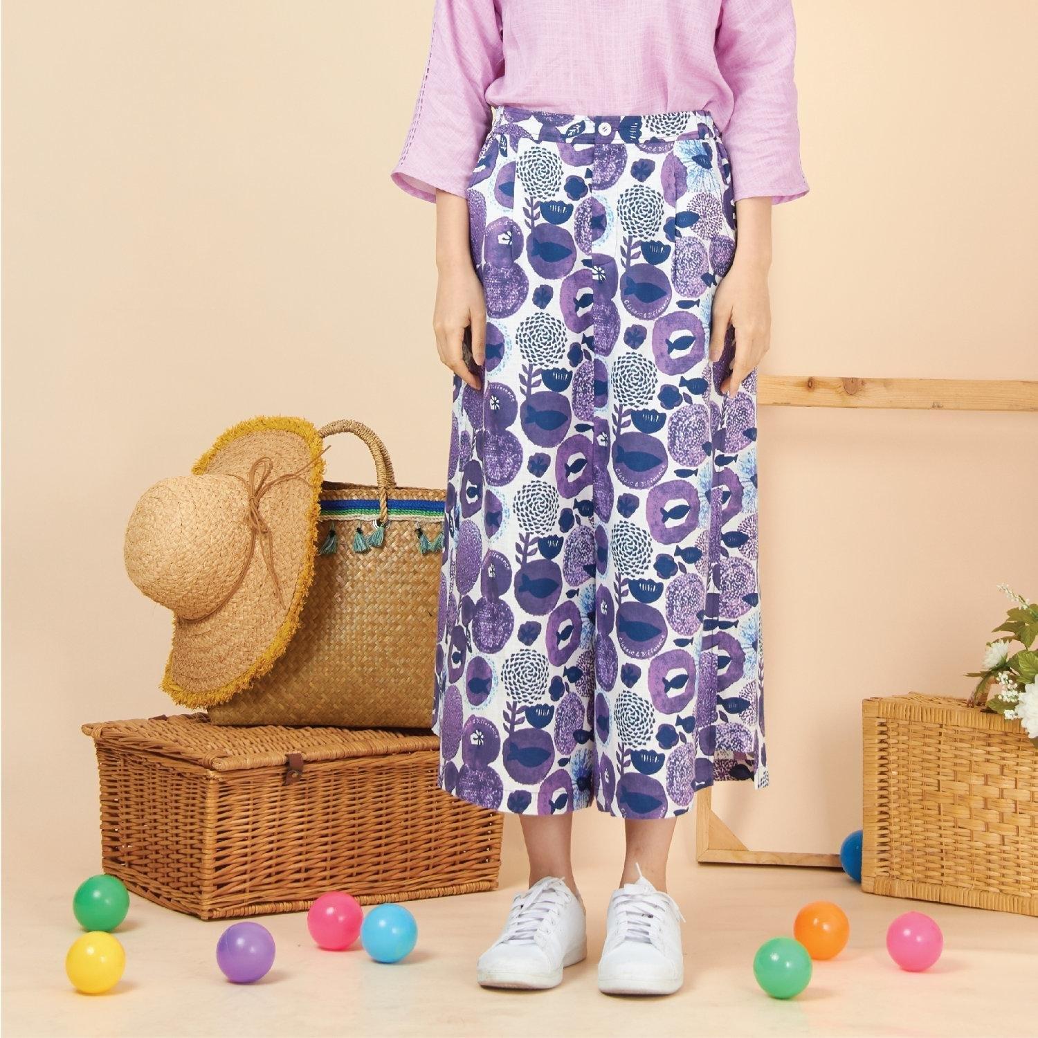 เสื้อผ้าแฟชั่นสตรี กางเกง C&D LINEN GAUCHO (CS41VI)