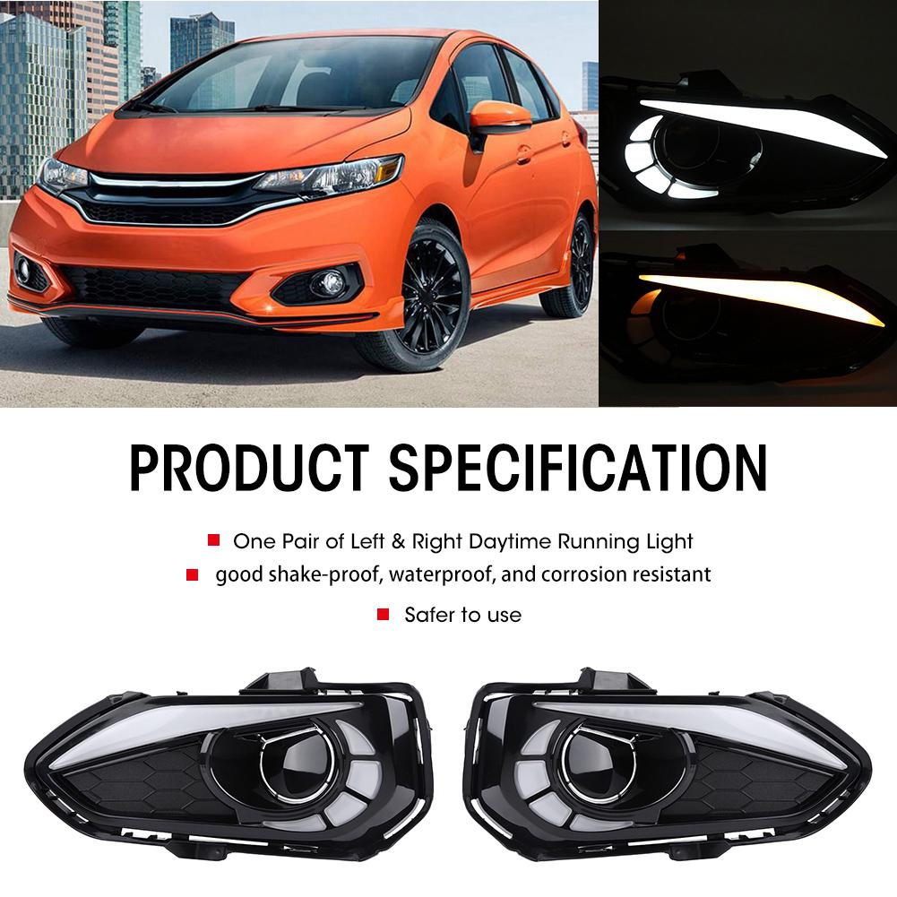 【ราคาแปลกใจ】1 Daytime Running Light Turn Signal คู่ไฟวิ่ง 2 - สี DRL LED ตัดหมอกสำหรับเหมาะกับฮอนด้าแจ๊ส 2018