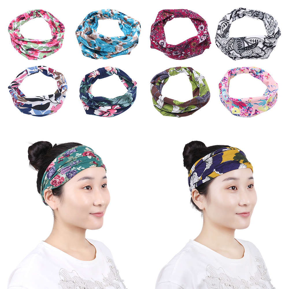 PAN6303936269 30สีผ้าพันคอผู้หญิง Turban ที่รัดผมเครื่องประดับผมและศีรษะ Wrap กว้างที่คาดผมที่คาดหัวยืดหยุ่นยืด