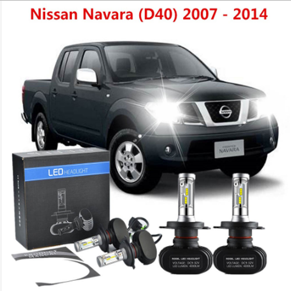 สำหรับ Nissan NAVARA (D40) 2007 - 2014 (ไฟหน้า) H4 ไฟ LED ไฟหน้ารถยนต์ไฟหน้าอัตโนมัติโคมไฟ 6000 K แสงสีขาว plug and play ราคา 577 บาท*ส่งฟรี