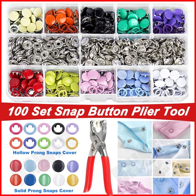 Plier Tool 50pcs Metal Snap Button Thickened Snap Fastener Kit Diy