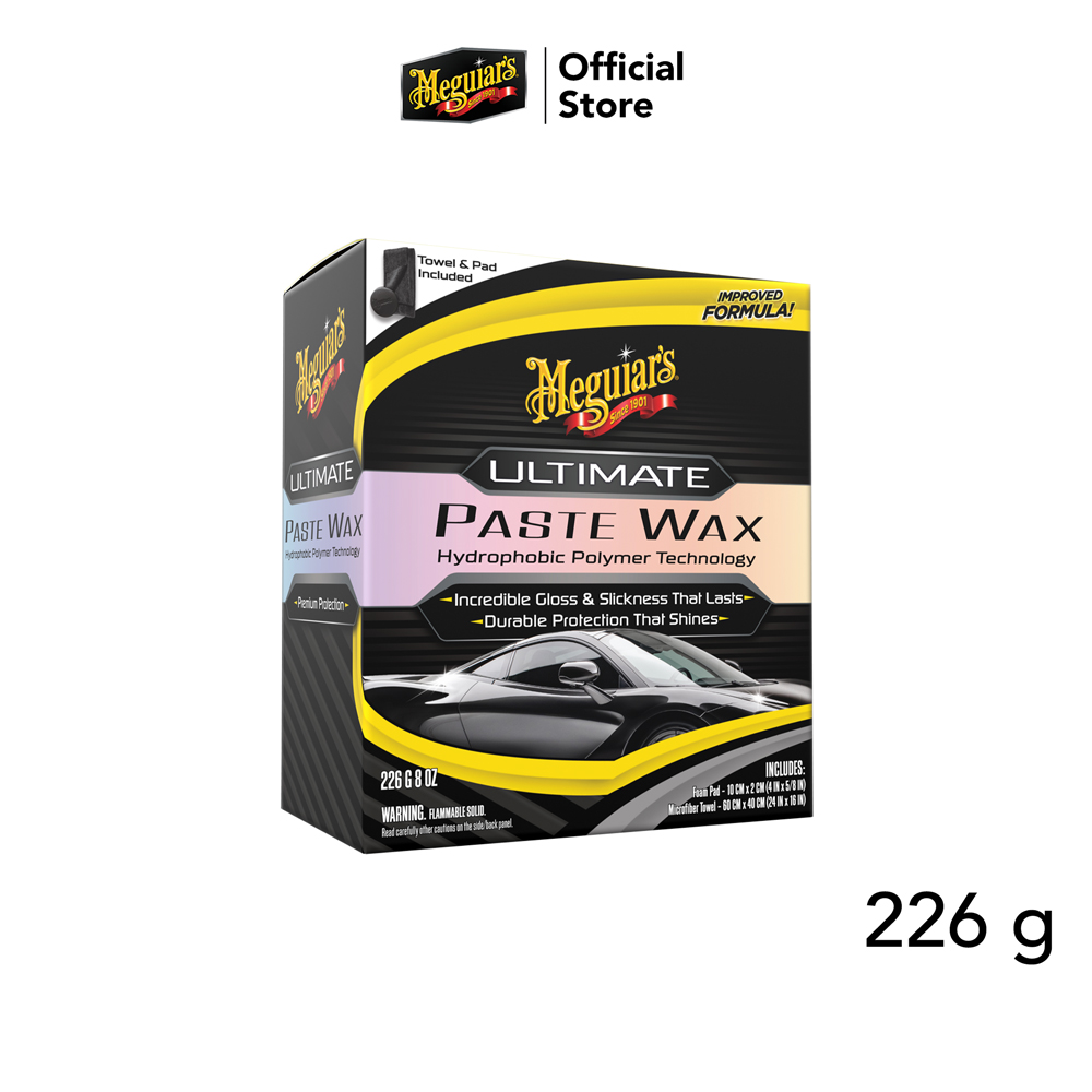 Meguiar's G210608 Ultimate Paste Wax อัลติเมท แว็กซ์ แบบขี้ผึ้ง สุดยอดน้ำยาเคลือบสี ขนาด 226 กรัม เมกไกวส์ น้ำยาเคลือบสีรถ ลื่น เงา น้ำไม่เกาะ ราคา 1,580 บาท*ส่งฟรี
