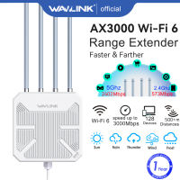 WAVLINK WiFi6จุดเชื่อมต่อกลางแจ้ง AX3000 2.4G + 5G ตัวขยายตาข่าย Wi-Fi Luar Ruangan ระยะไกลพร้อมเสา/4x8dBi เสาอากาศรับสูงฝาปิดกันสภาพอากาศ IP67/เครื่องขยายเสียงบูสเตอร์สัญญาณ
