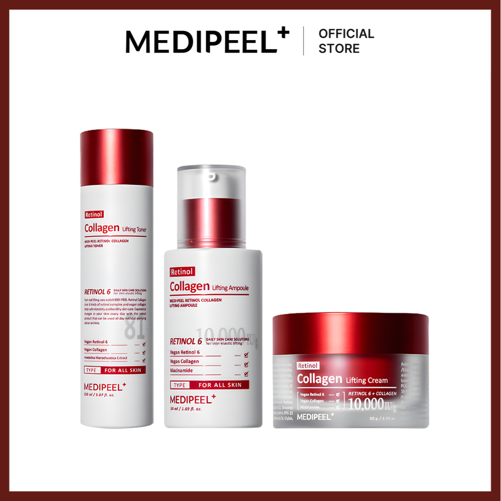 Medipeel Retinol Collagen Lifting Ampoule 50Ml/Cream 50Ml/Toner 150ml ราคา 390 บาท*ส่งฟรี