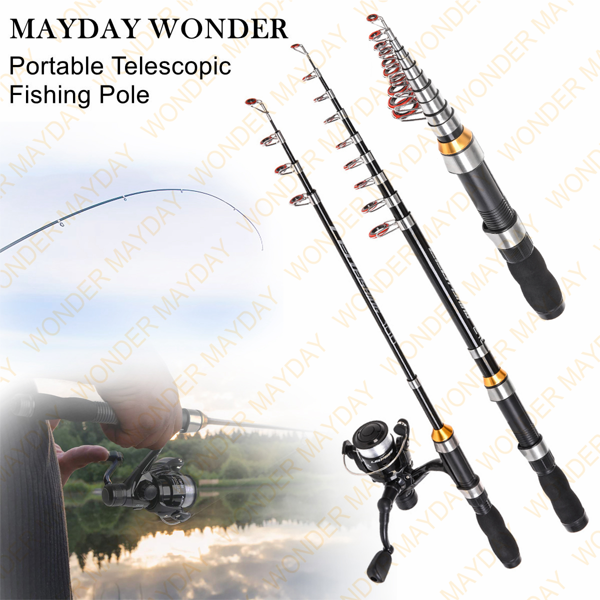 MAYDAY คาร์บอนไฟเบอร์ เบ็ดตกปลา คาร์บอนไฟเบอร์ Telescopic เบ็ดตก Portable Telescopic Fishing Pole1m/1.5m/1.7m/1.9m/2.3m หล่อปั่นเบ็ดตกปลา เบ็ดสปินนิ่ง เบ็ดตกปลา Spinning/Casting Fishing Rod Carbon Fiber Fishing Rod [In Stock & Fast Shipping ]