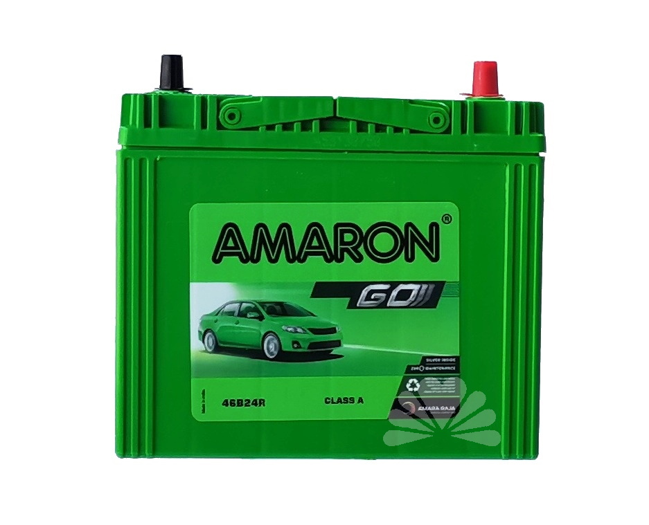 แบตเตอรี่ AMARON รุ่น 46B24R GO ใช้สำหรับรถเก๋งเล็กและกลาง ขั้วขวา (R) มีความคงทนและ CCA สูง ** มีใบกำกับภาษี **