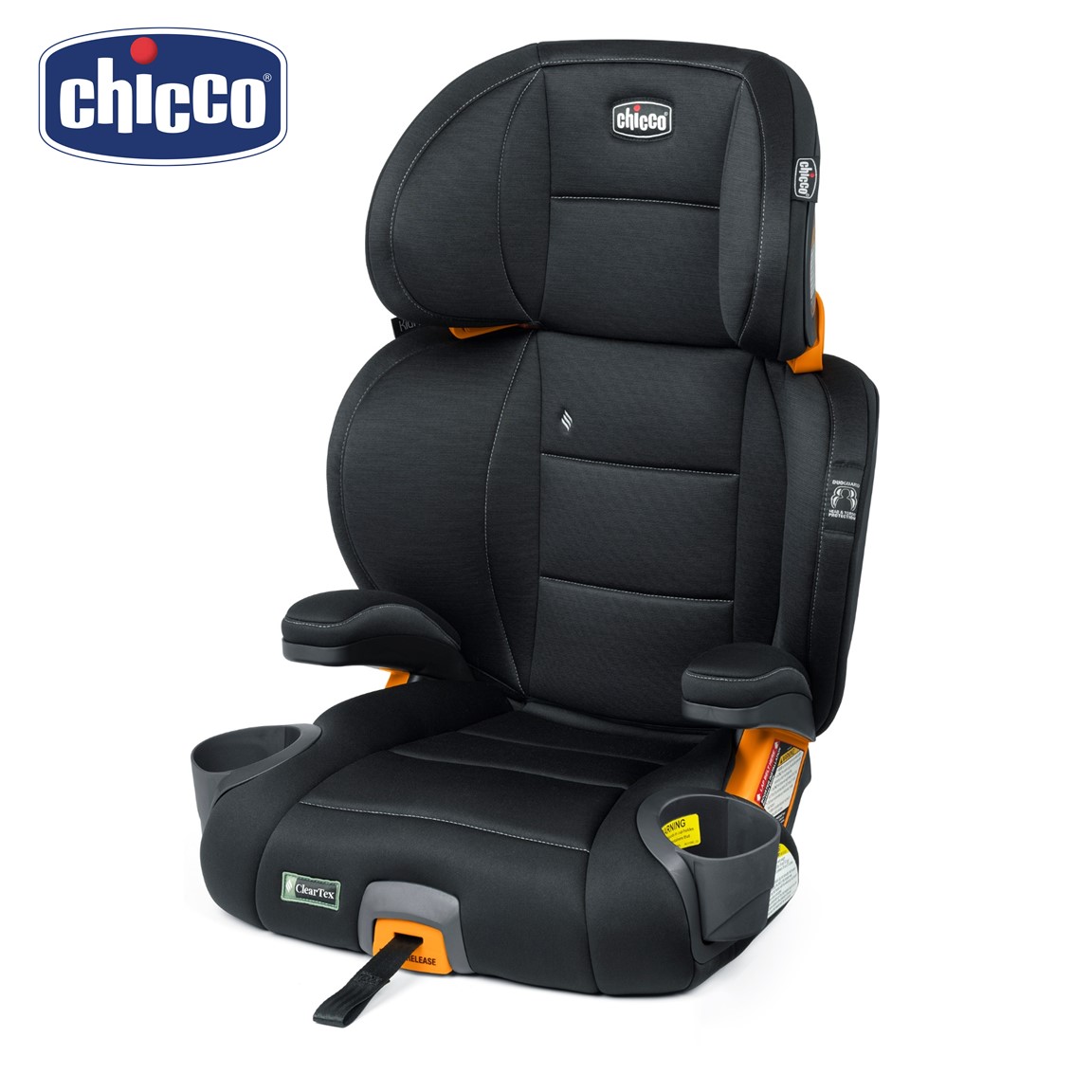 Chicco Kidfit Cleartex 2In1 Car Seat คาร์ซีท เด็กโต อายุ 4+ ขวบ รับน้ำหนัก 15-50กก. ผ้าออแกนิค ปลอดสารเคมี ถอดพนักพิง Isofix