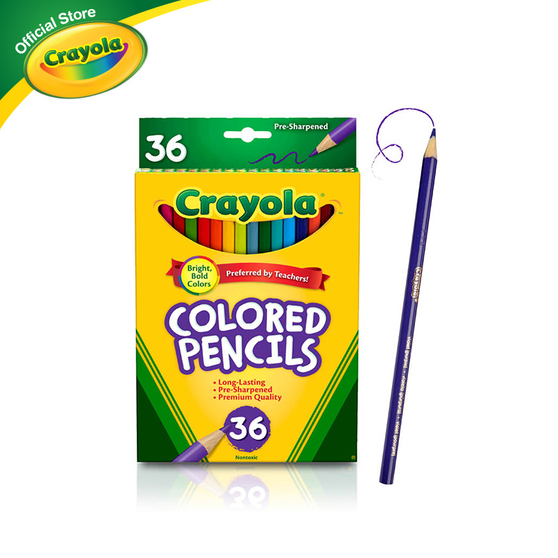 Crayola Colored Pencils เครโยล่า สีไม้ไร้สารพิษ 36 สี สำหรับเด็กอายุ 3 ปี ขึ้นไป สีไม้ สี ดินสอสี ดินสอ