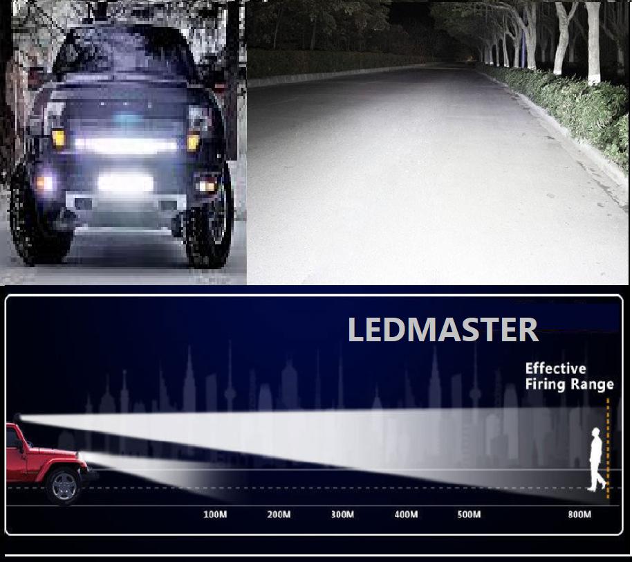 NEW Super Bright !! ไฟสปอร์ตไลท์รถยนต์ ไฟหน้ารถ ไฟท้าย 144W 12V-24V รุ่น LED COMBO BEAM 8D สว่างมากกกกกว่าเดิม *เเสงกระจายเเละเเสงพุ่ง* สำหรับอะไหล่รถ อุปกรณ