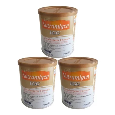 Nutramigen LGG นมผงสูตรพิเศษ สำหรับทารกที่แพ้โปรตีนนมวัว ขนาด 400 กรัม (3 กระป๋อง)